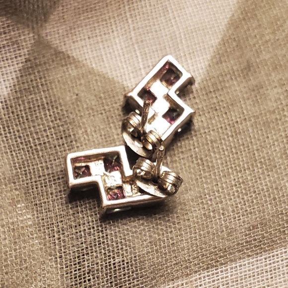 Mystic Quartz block design earrings & pendant - Picture 5 of 6